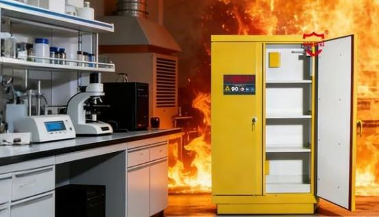 Blog perusahaan terbaru tentang Mengapa EN14470 Lemari Penyimpanan Bahan Kimia Tahan Api Menjadi Peralatan Standar di Laboratorium dan Fasilitas Industri