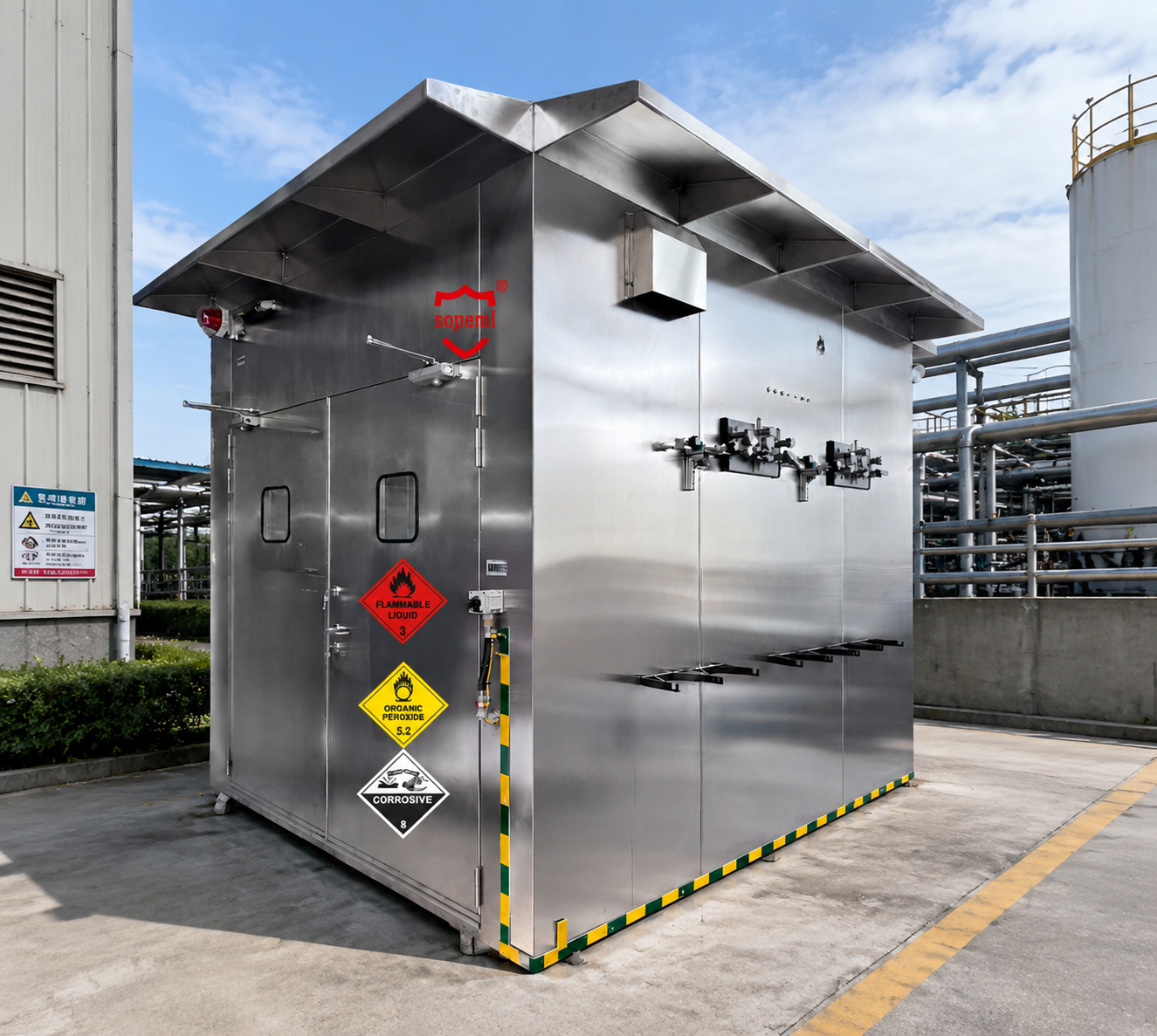 Blog perusahaan terbaru tentang Kabinet Penyimpanan Bahan Kimia Stainless Steel Khusus: Solusi Teknik untuk Keamanan Industri dan Lingkungan Kompleks