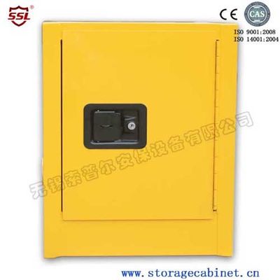 Beli Yellow Powder Coated Flammable Chemical Storage Cabinets For Laboratory , Bench Top pembuatan online