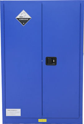 Beli 3-Point Self-Latching Blue Corrosive Storage Cabinet For Hydrochloric Acid Non Sparking pembuatan online