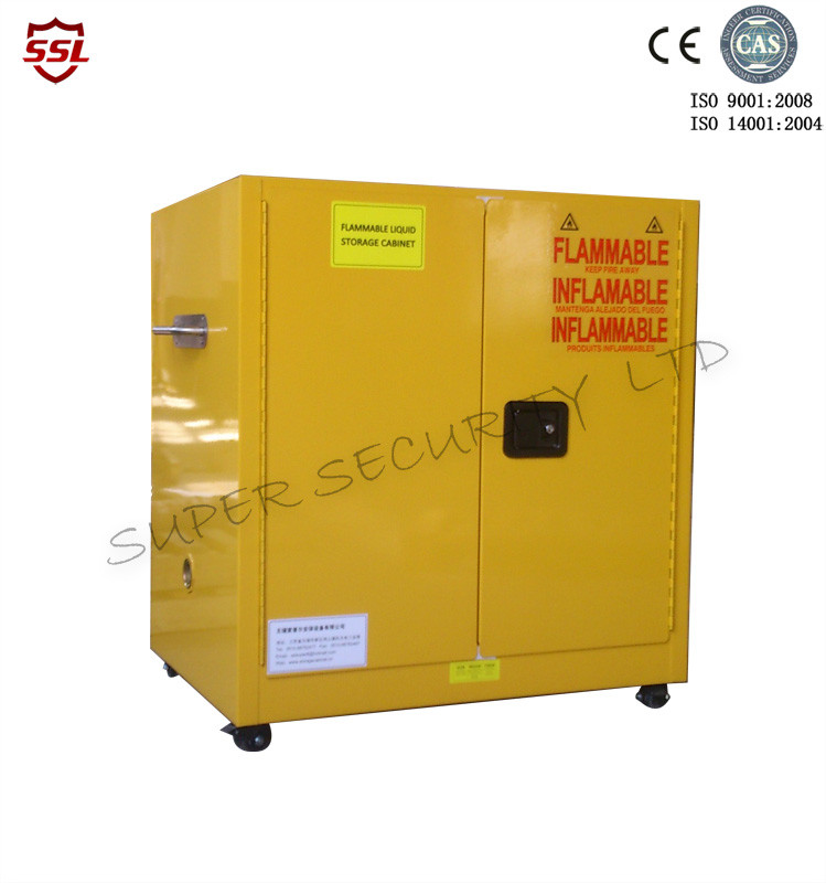 Lockable Chemical Mobile Storage Cabinet With Wheels , Stainless Steel